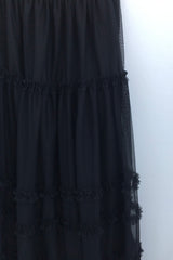 Cloud chiffon frill long skirt