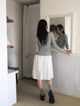 Rocha lace ribbon ribbed long-sleeved T-shirt