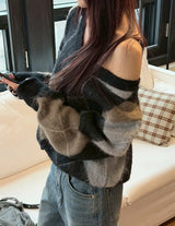 [F/W] Argyle brush v neck knit(2color)