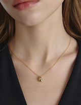26SS★ Champagne Full Moon Silver Mary Bowl Necklace