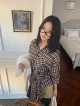 Rook Waist Point Check Long Shirt