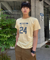 Untitled Number Patch Crop Short Sleeve Yellow