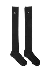 tht rib over knee socks - black  