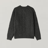 LMN チェストフィッシャーケーブルラウンドニット (8 colors)