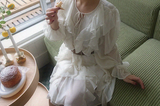 モエラッフルシフォンドレスウィズベルト (アイボリー)