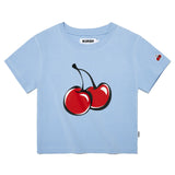 SIGNATURE BIG CHERRY CROP T-SHIRT - SKY 