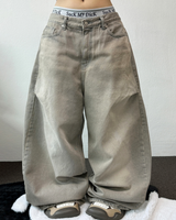 ベージュニーピンタックパラシュートワイドデニムパンツ 🪐🧸🤎🩶