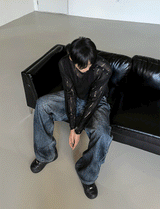 mud-Washing denim pants