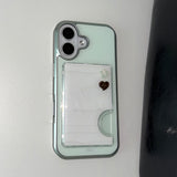 [MADE] BASIC MINT PHONE CASE (glass silver bumper)