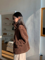 Vilkans High Neck Wool Half Coat