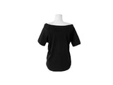Soa Plain Unbalance Off-Shoulder Short-Sleeve T-Shirt