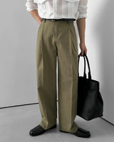 Leico Cotton One-Tuck Pants (4 Colors)