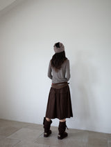 FLARE RIB SKIRT (CAHRCOAL)