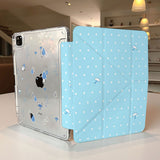 ブルー レイン ドット パターン Yフォールド iPad ケース