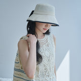 リボンペーパー ワイドバケットハット(Ivory)