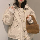 Second tteokbokki oversized hooded padded jacket