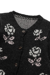 Rose half cardigan_charcoal