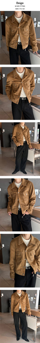 [F/W] Suede trucker jacket(4color)