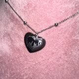 Melting heart ball-chain necklace