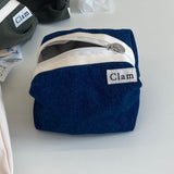 Clam ラウンドポーチ _ ブルーデニム