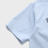 Navy C Patch Light Blue Denim short-sleeved Shirt [Unisex]