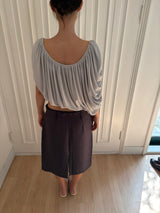 gathered drape top