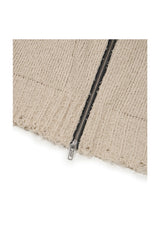 DAMAGED CROP NET KNIT ZIP UP (IVORY)