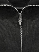 ハードハイネックウォッシュ加工ニットジップアップ