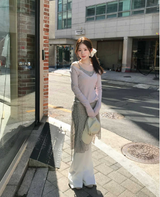 thin & flower square sleeveless top