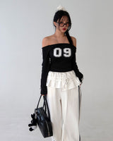 09トラックオフショルダーTシャツ