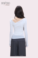 Thai wrap strap long-sleeve T-shirt