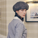 VA Stud Octagon Wool Beret / Gray