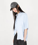 LOOSE FIT TWO POCKET HALF SHIRT [4color]