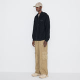 Washing Cotton Cargo Banding Pants Vintage Beige