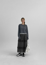 [MADE] Bessian Summer Knit Feel Crop Long Sleeve T-shirt