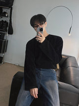 3タップクリップベルベットヘンリーネックTシャツ (2color)