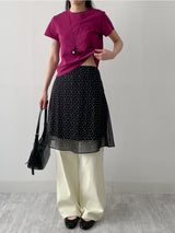 Melo Flower Chiffon Midi Skirt