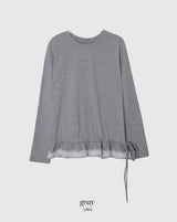 WT Lace Frill Layered Long Sleeve T-Shirt (2color)