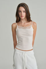 Swan lace sleeveless, Baby Pink