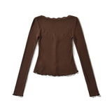 Elina Lace Trim Button Cardigan
