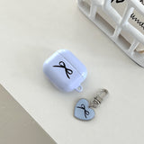 ribbon heart epoxy keyring(lavender blue)