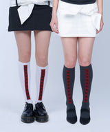 Symbol stamp knee high socks - 2COLOR