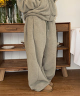 [SET UP가능] Sheep hair curve banding pants(4color)