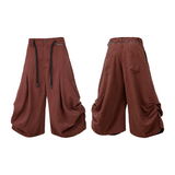 RELABEL (Dream Bud) Tencel Acetate Balloon-Pleated Deconstructed Cropped Casual Trousers