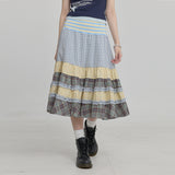 Mix Pattern Midi Skirt