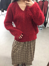 [MD Pick]ウールタッチブラッシュVネックニット (4 Colors)