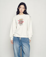 25FW WOMAN AC BEAR HEART SWEATSHIRT CREAM