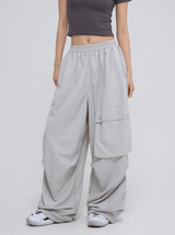 Front pocket balloon nylon pants