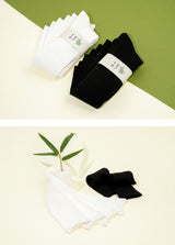 [3PACK] 1507 Basic Trouser Bamboo Knee Socks - Ivory/Black