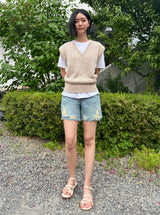 4パートデストロイドドットデニムパンツ code 21102